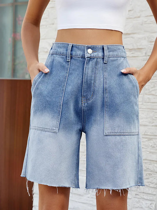 Maya – Gradient Bermuda Denim Shorts