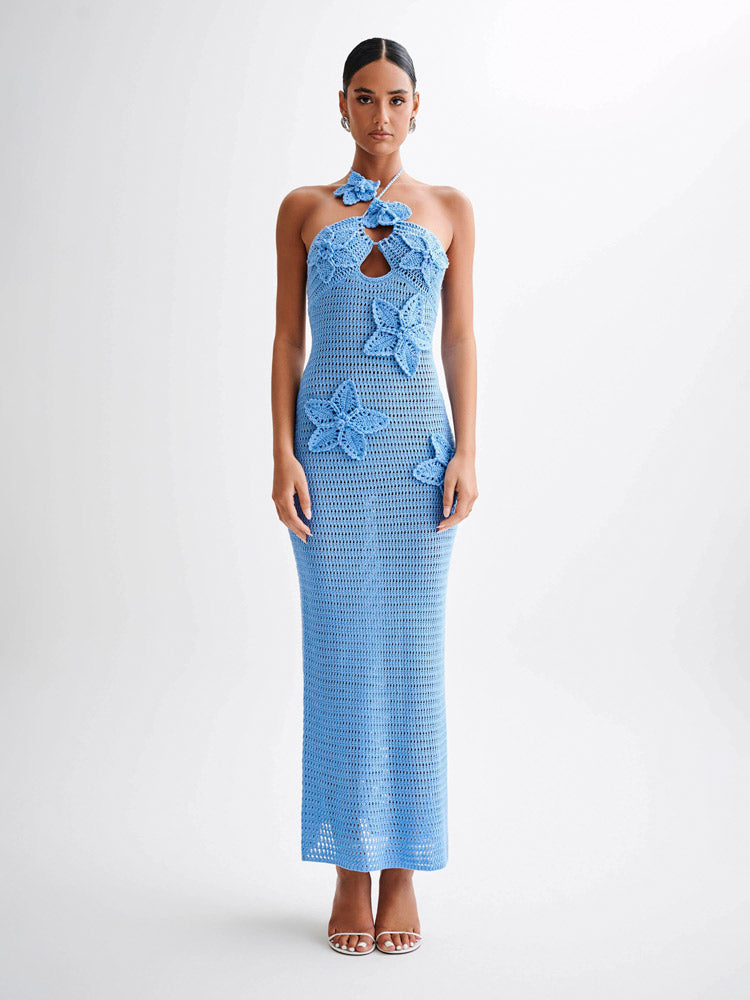 Kyla Floral Crochet Maxi Dress - Avantchic