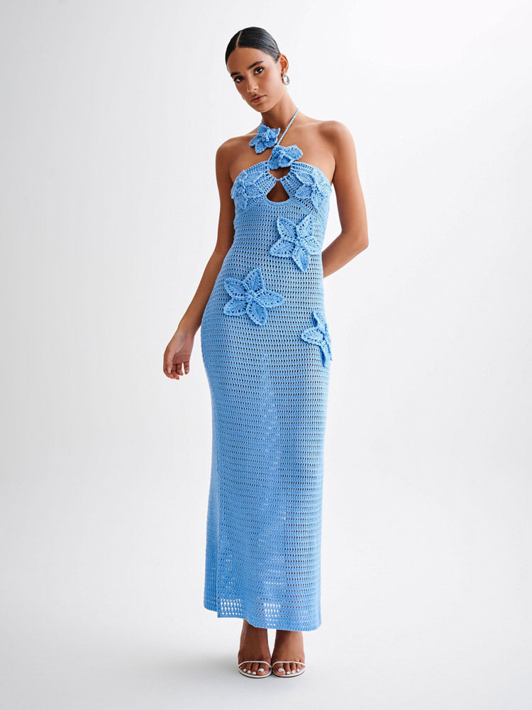 Kyla Floral Crochet Maxi Dress - Avantchic