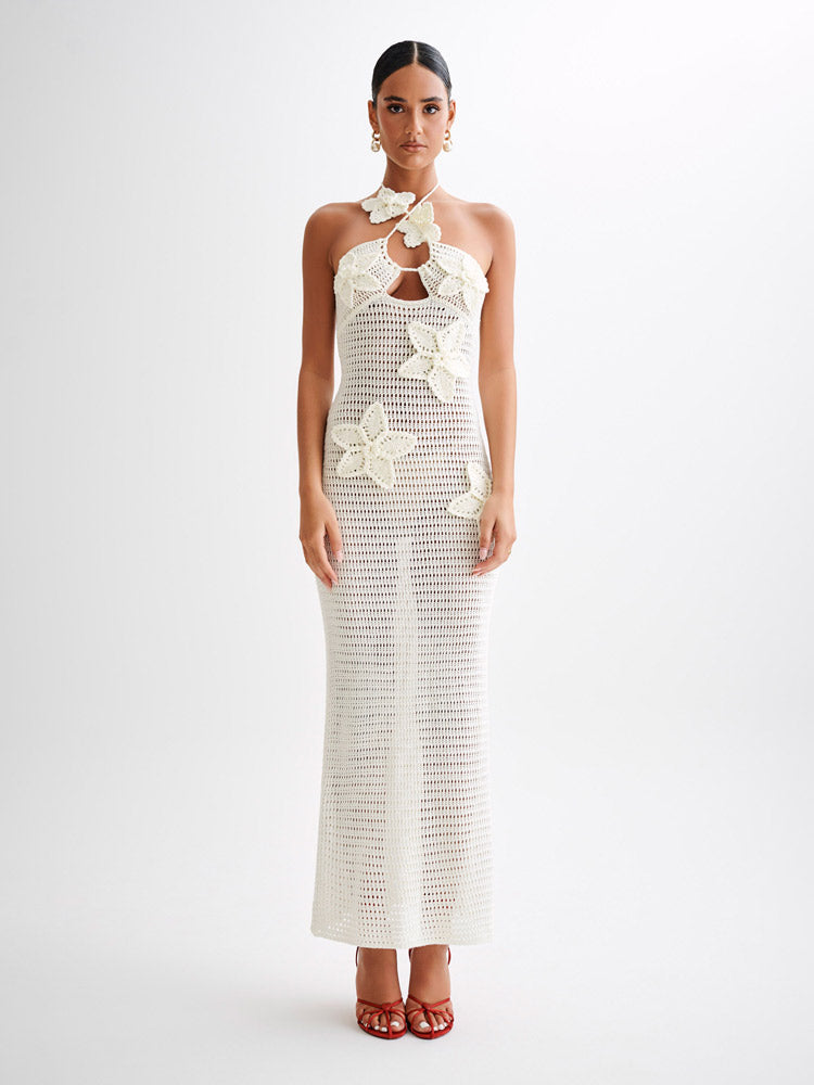 Kyla Floral Crochet Maxi Dress - Avantchic