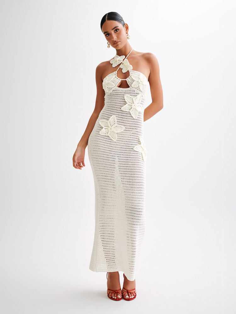 Kyla Floral Crochet Maxi Dress - Avantchic