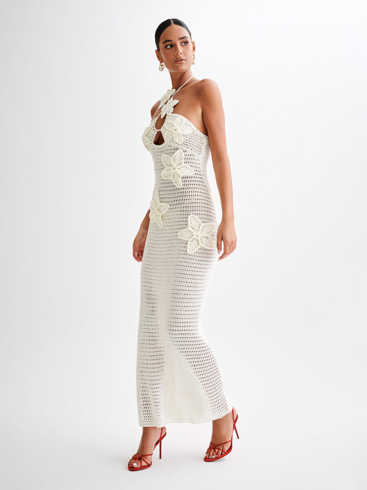 Kyla Floral Crochet Maxi Dress - Avantchic
