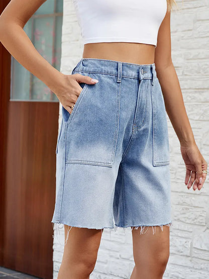Maya – Gradient Bermuda Denim Shorts
