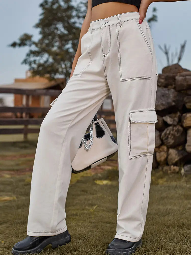 Morgan - Vintage Cargo Denim Pants