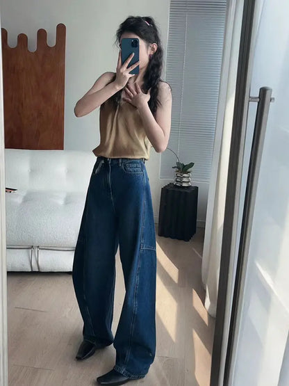 Mila – Relaxed Arc Seam Banana Denim Pants
