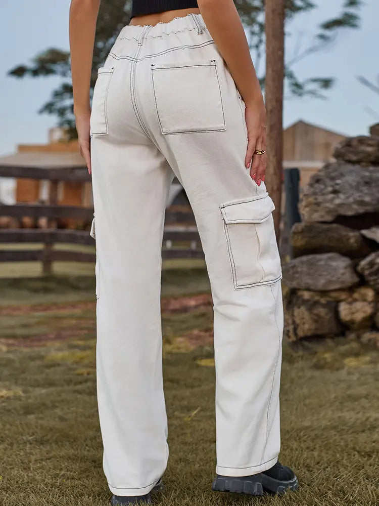 Morgan - Vintage Cargo Denim Pants