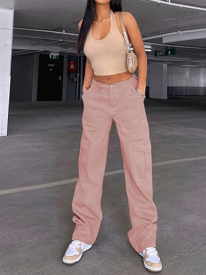 Effortless Elastic Denim Work Pants