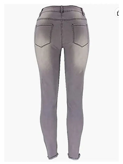 Sienna - High-Waist Ripped Stretch Skinny Jeans