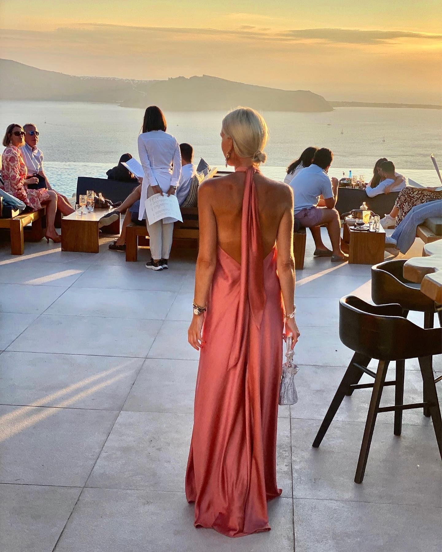 Satin  Elegant Maxi long Dress: Backless Halter Neck - Airnori