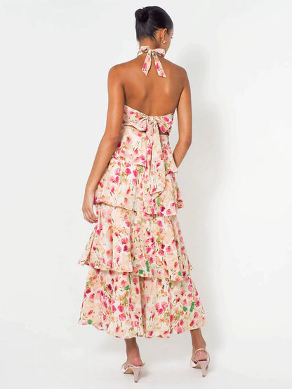 Halterneck Maxi Dress - Provence Bloom - Airnori