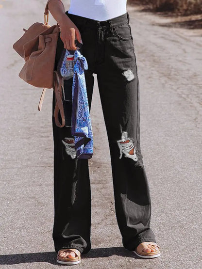 Effortless High-Rise Distressed Jeans