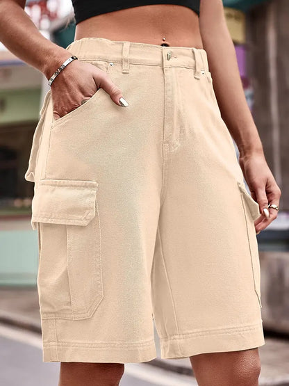 Classic Frayed Hem Denim Shorts