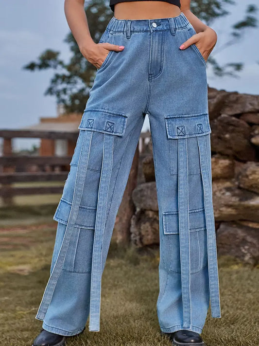 Urban Tie-Detail Heavy-Duty Cargo Jeans