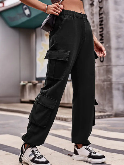 Urban Ease Relaxed Drawstring Cargo Jeans