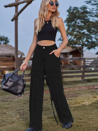 Urban Tie-Detail Heavy-Duty Cargo Jeans