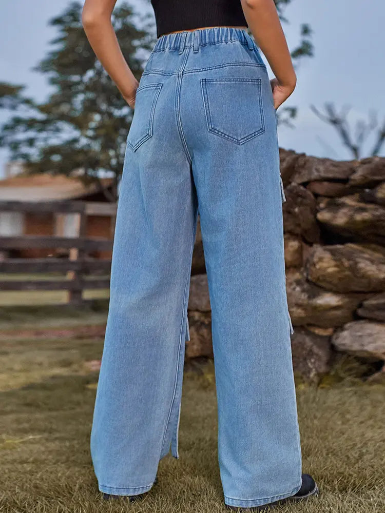 Urban Tie-Detail Heavy-Duty Cargo Jeans