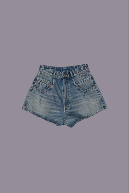 Indigo Explorer Double Loop Relaxed Denim Shorts