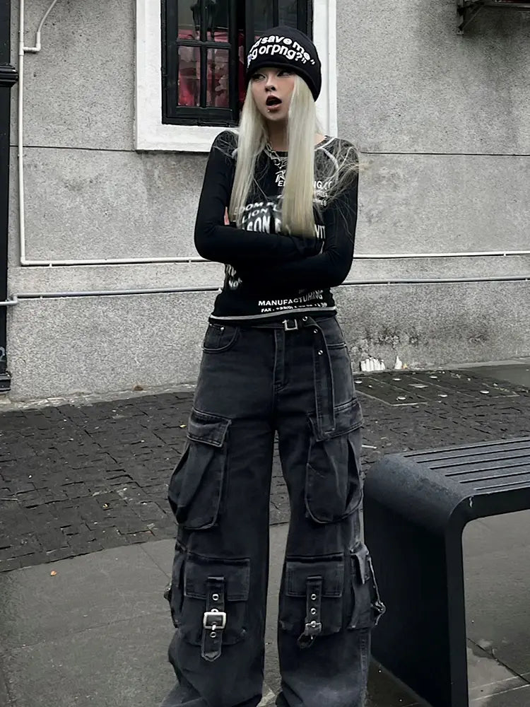 Blair – Wide-Leg Denim Pants With Utility Pockets