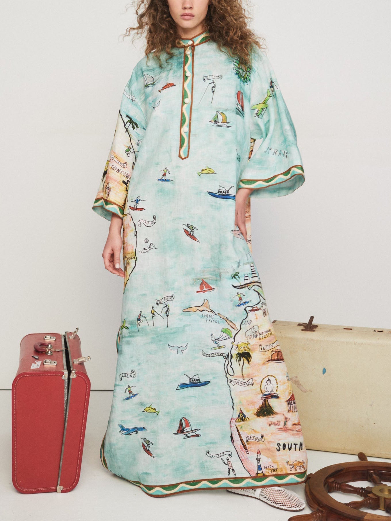 Isla - Printed Satin Maxi Dress