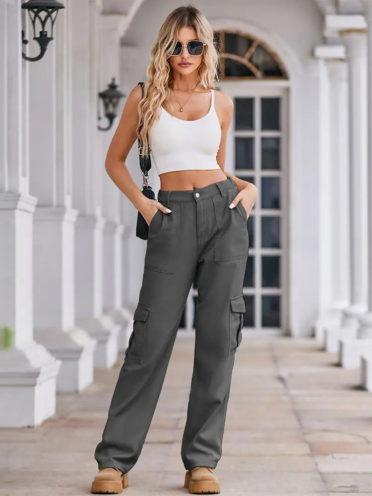 Easygoing Vintage Wash Cargo Drawstring Pants