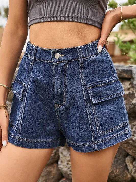 Urban Luxe Denim Cargo Shorts