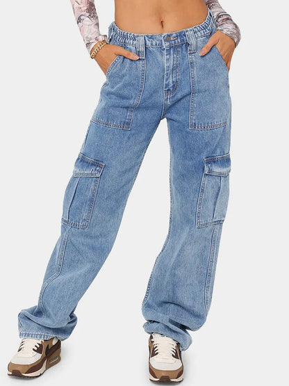 Effortless Elastic Denim Work Pants