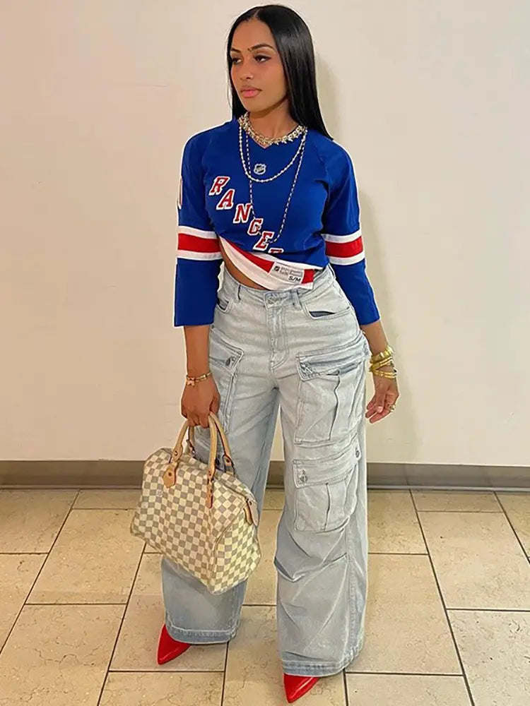 Sienna - Zipper Split Street Cargo Jeans