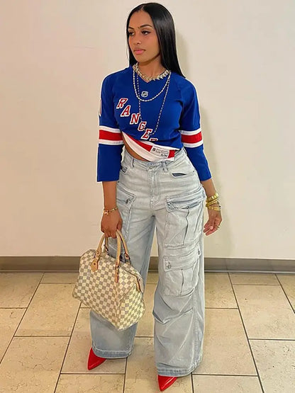 Sienna - Zipper Split Street Cargo Jeans