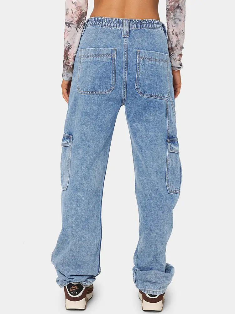 Effortless Elastic Denim Work Pants