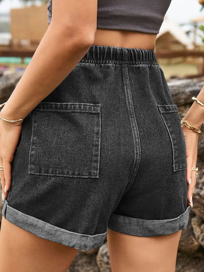 Everyday Tie-Waist Denim Shorts