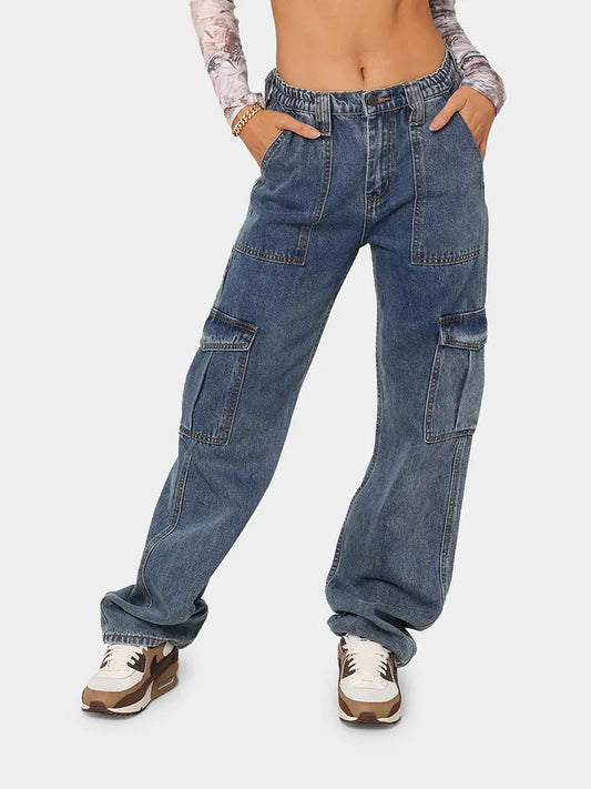 Effortless Elastic Denim Work Pants
