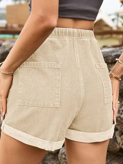 Everyday Tie-Waist Denim Shorts