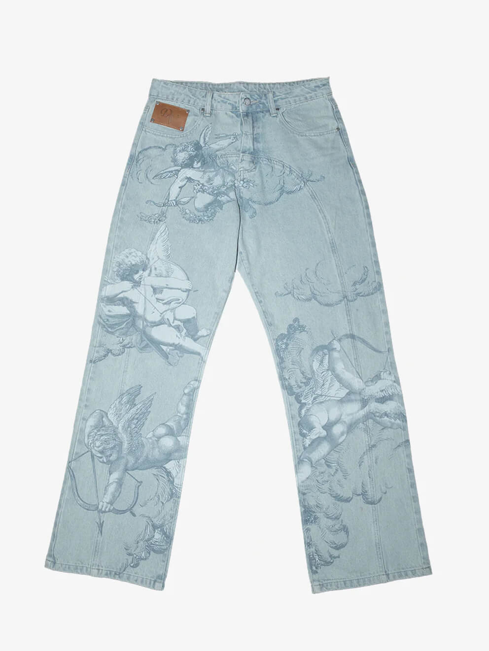 Cupid Muse Relaxed Washed Blue Statement Jeans