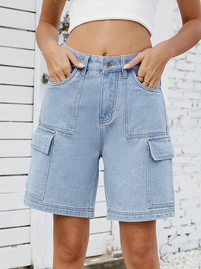 Urban Utility Cargo Denim Shorts