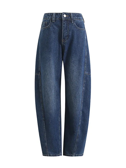 Mila – Relaxed Arc Seam Banana Denim Pants