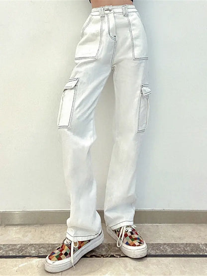 Effortless Elastic Denim Work Pants