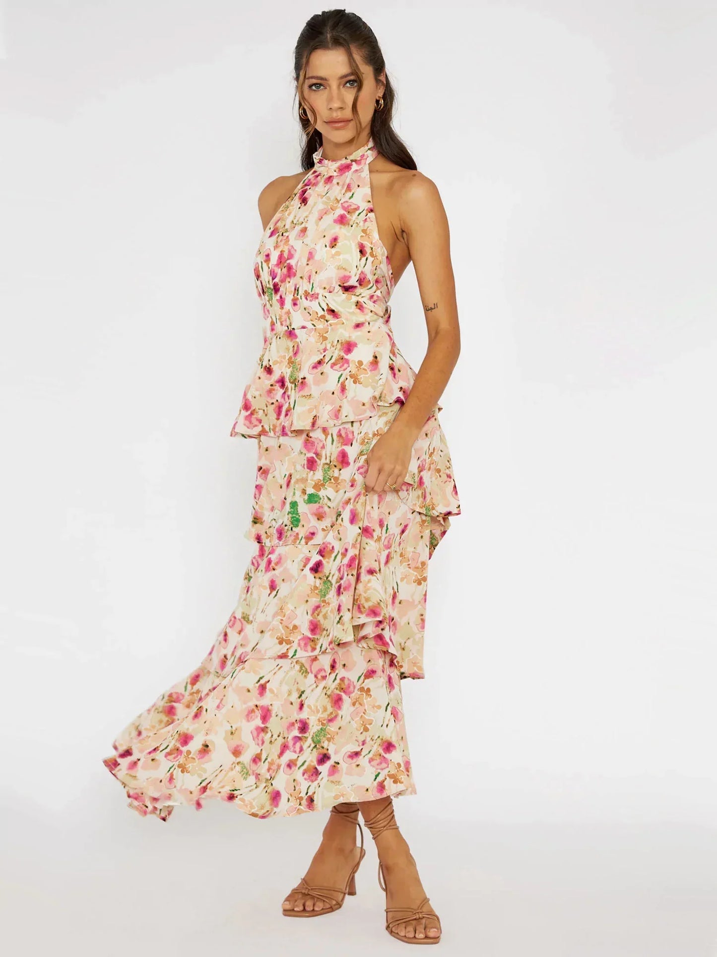 Halterneck Maxi Dress - Provence Bloom - Airnori
