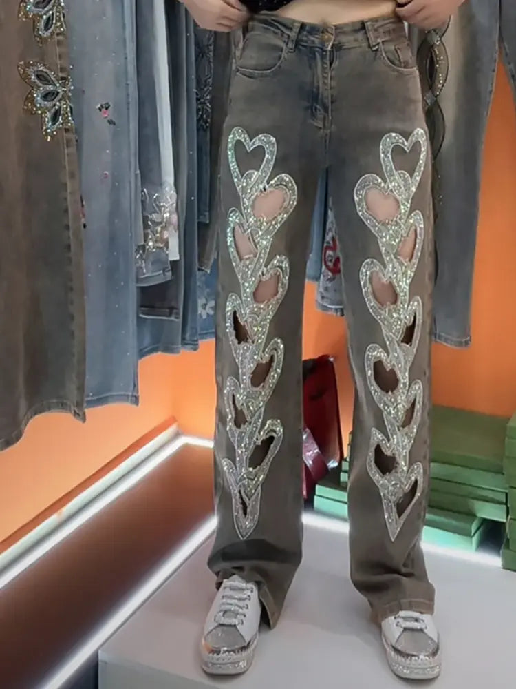 Mila - Rhinestone Distressed Denim Shorts