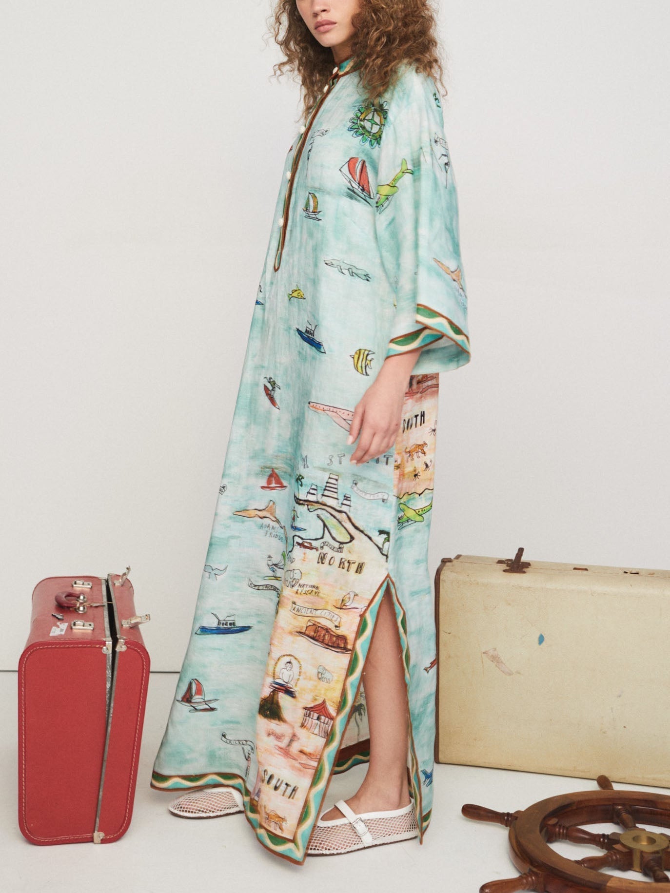 Isla - Printed Satin Maxi Dress