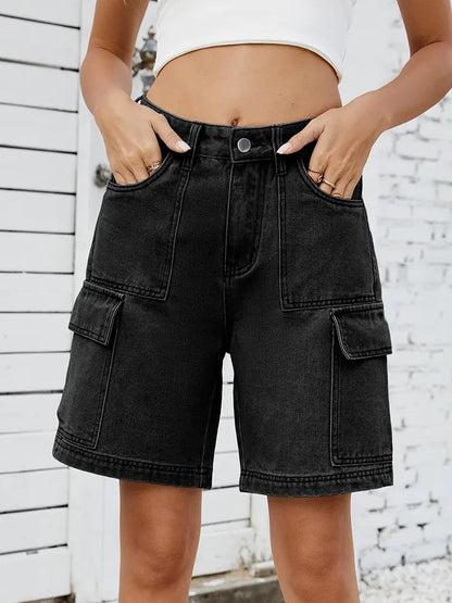 Urban Utility Cargo Denim Shorts