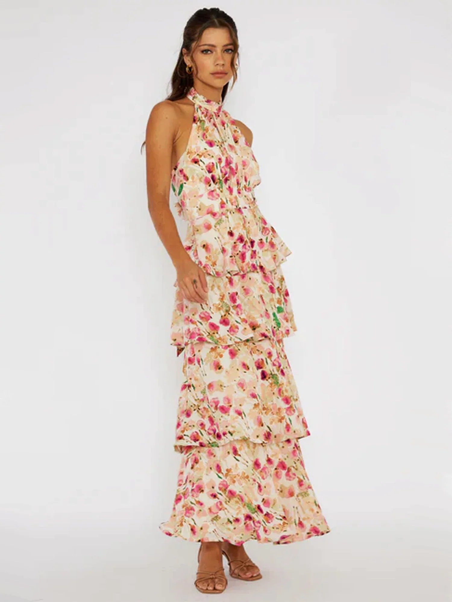 Halterneck Maxi Dress - Provence Bloom - Airnori