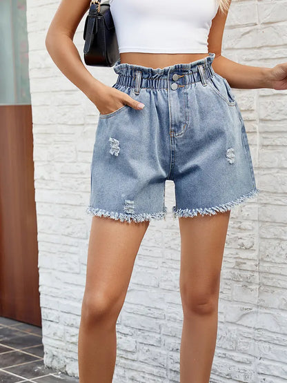 Chic Paperbag Denim Shorts
