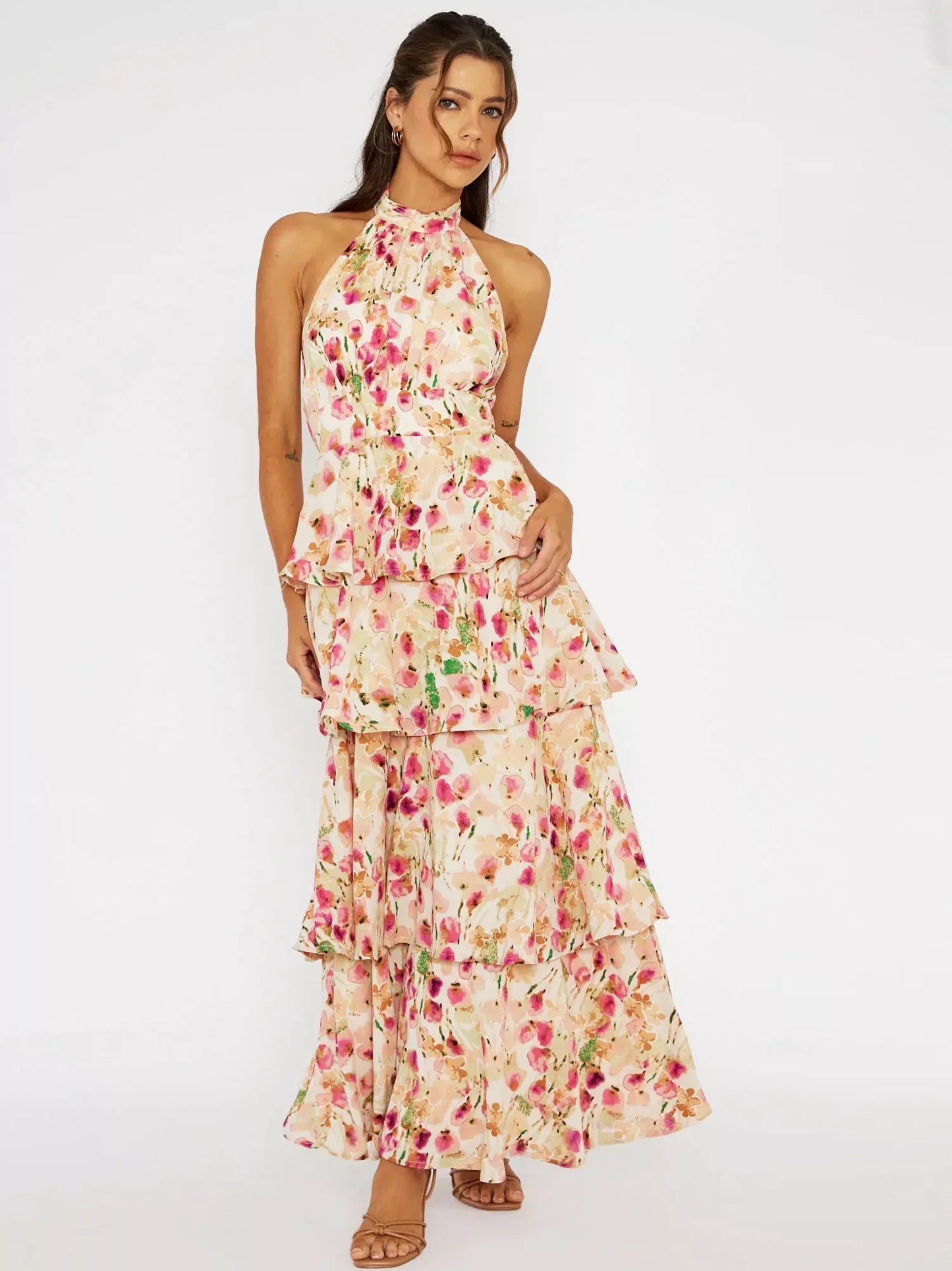 Halterneck Maxi Dress - Provence Bloom - Airnori