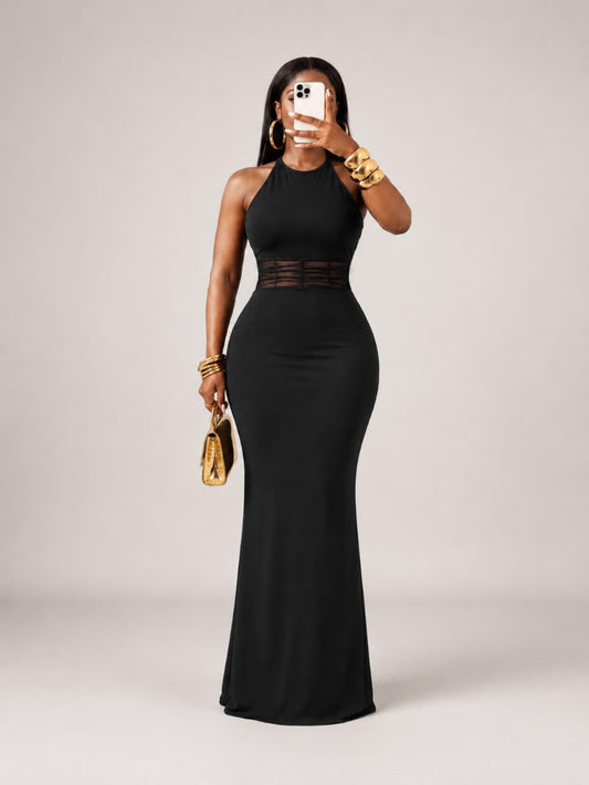 Black Panel Mermaid Maxi