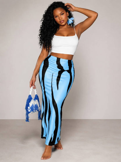 Blue Mirage Mermaid Maxi Skirt