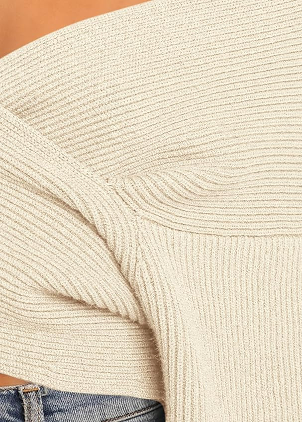 Crop Top V-Neck Sweater Fall Winter