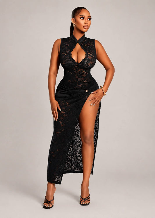 Dark Glow Lace Bodycon