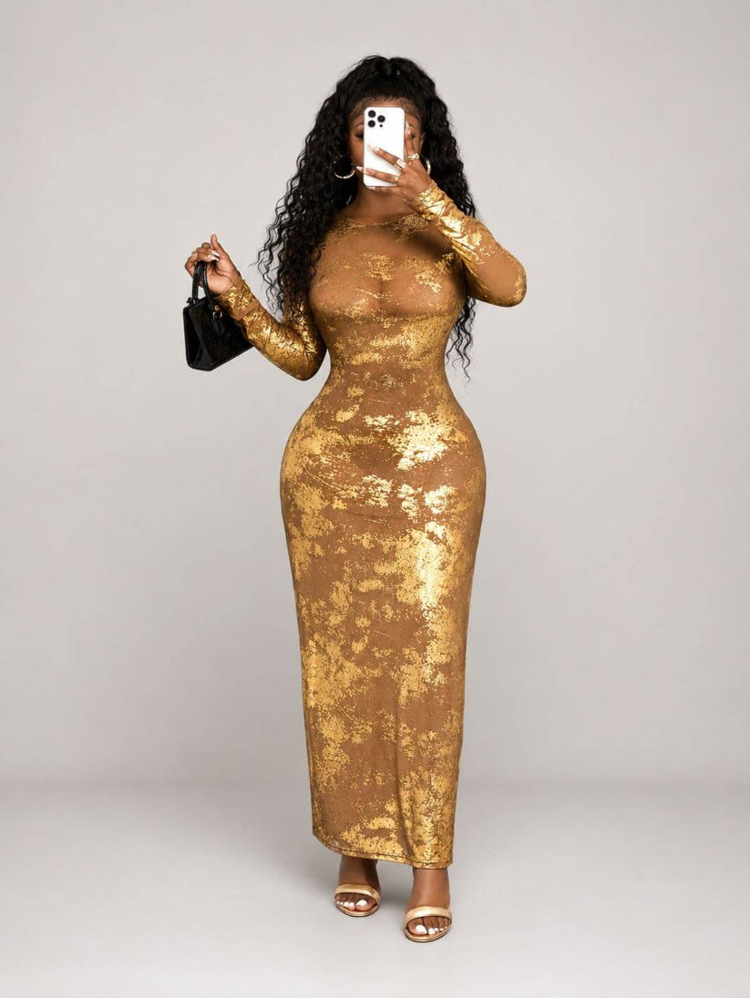 Golden Aura Glitter Maxi
