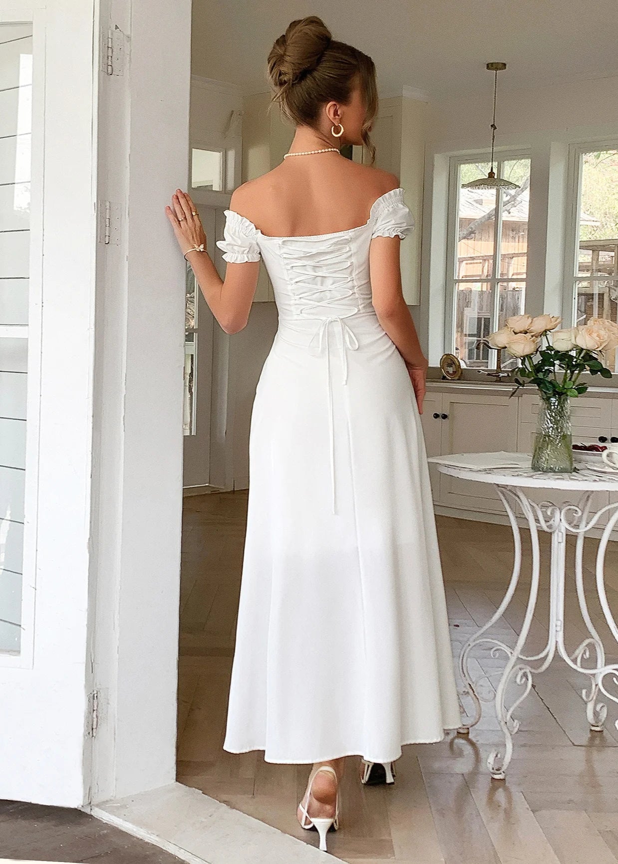Ivory Empire Guest Dress