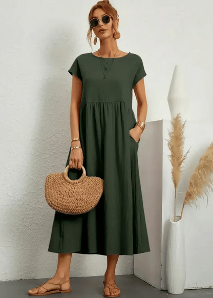 LUNA | RELAXED MIDI DRESS WITH POCKETS